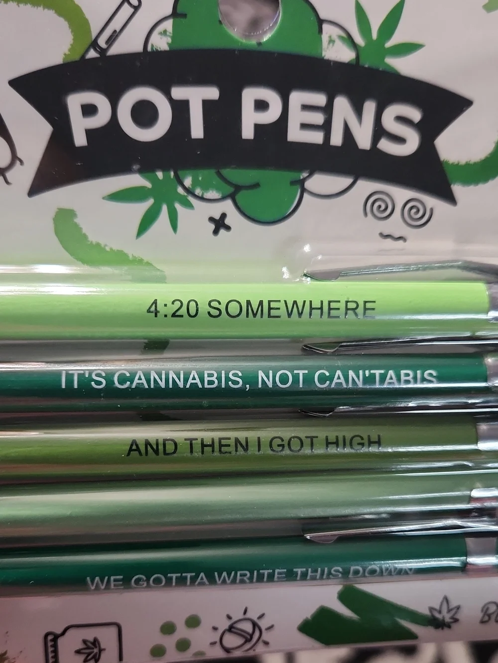 Pen15 Pot Pens 5 Piece Pen Set Green Funny Gift